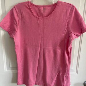 Ladies Christopher and Banks short sleeve pink shirt size large NWOT